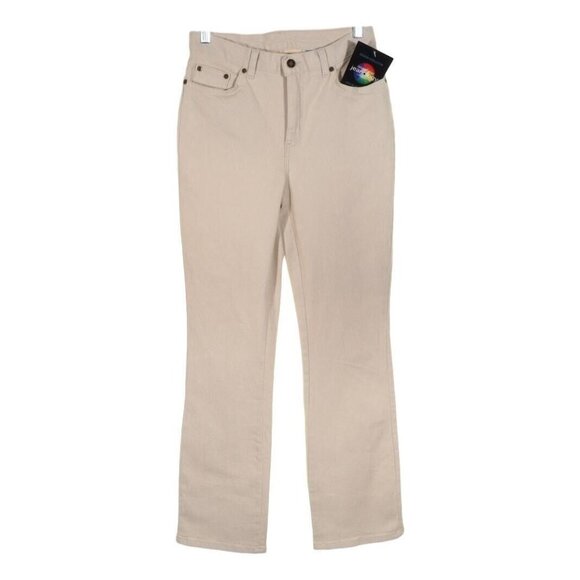 Newport News Jeanology Womens Size 8 Fitted Bootcut Ivory 28 x 32 Stretch - Picture 1 of 8